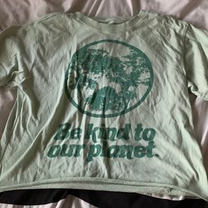 Might Fine, S, green, short sleeve, crop top.